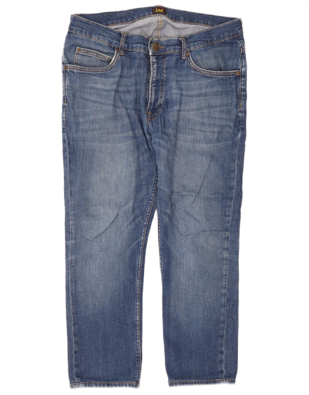 Lee Mens Rider Cropped Jeans W33 L24 blå bomuld