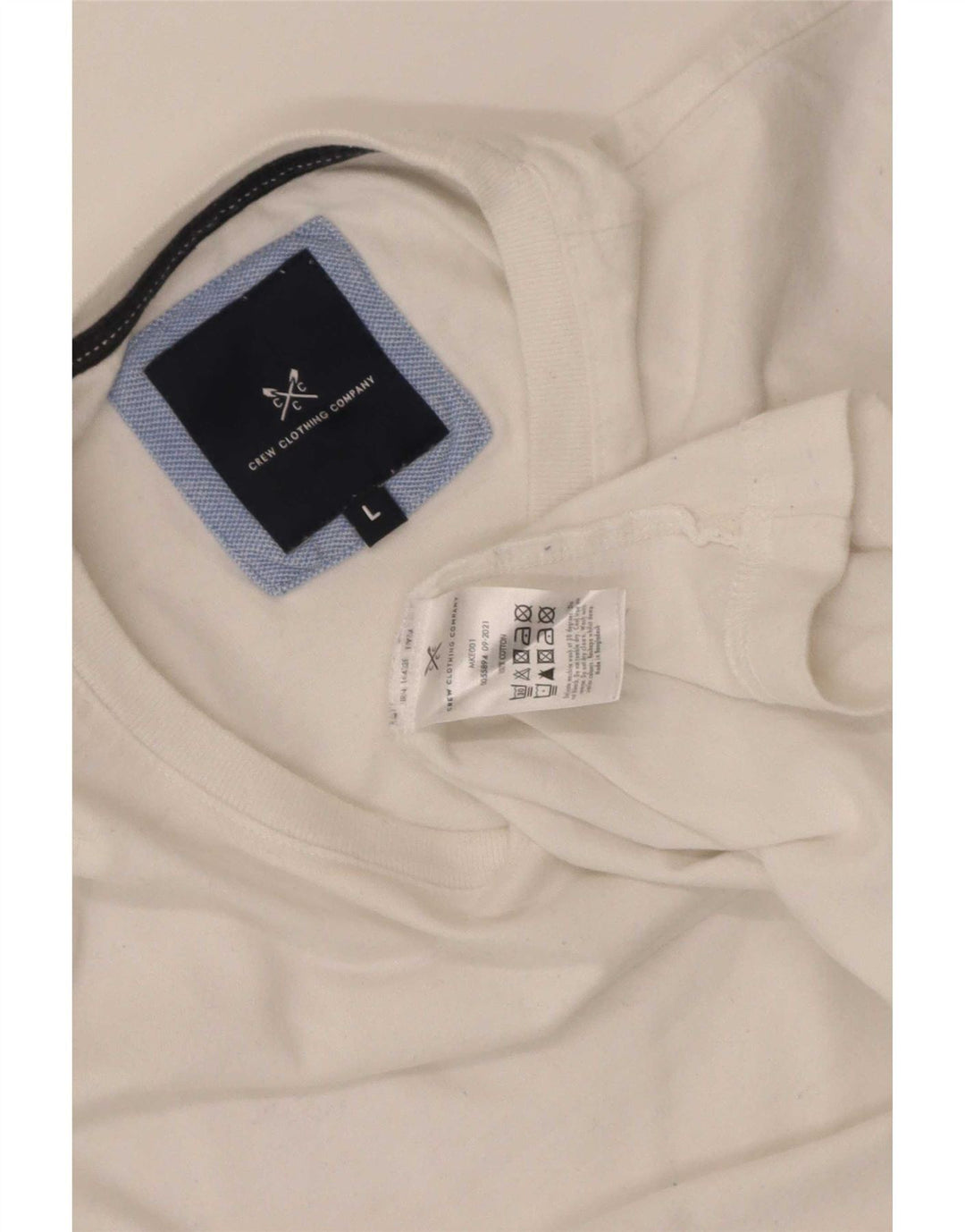 Crew Clothing Herre T-Shirt Top Stor Hvid Bomuld