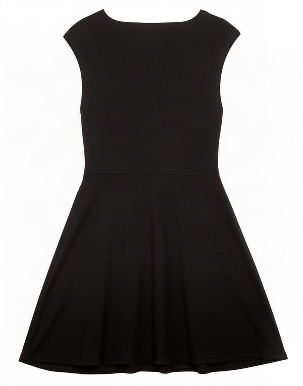 Topshop Dame Ærmeløs A-Line Kjole UK 12 Medium Sort Bomuld