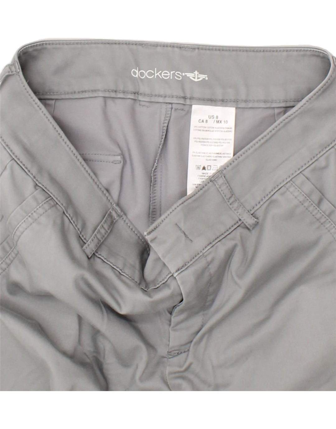 DOCKERS Womens Tapered Capri Trousers US 8 Medium W30 L20 Grey Cotton Vintage Dockers and Second-Hand Dockers from Messina Hembry 