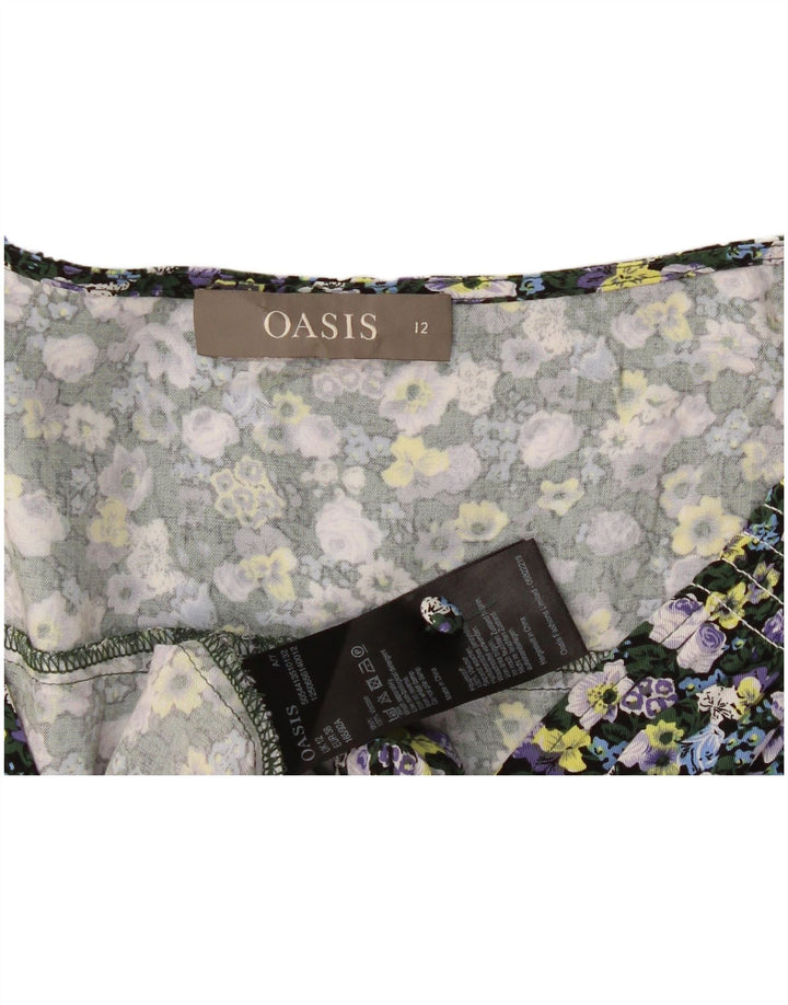 Oasis Damebluse Top UK 12 Medium Multicolored Floral Viscose