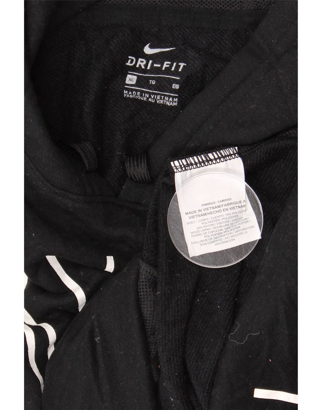 Nike Grafisk Oversized Hoodie Jumper til kvinder UK 18 XL Sort Polyester