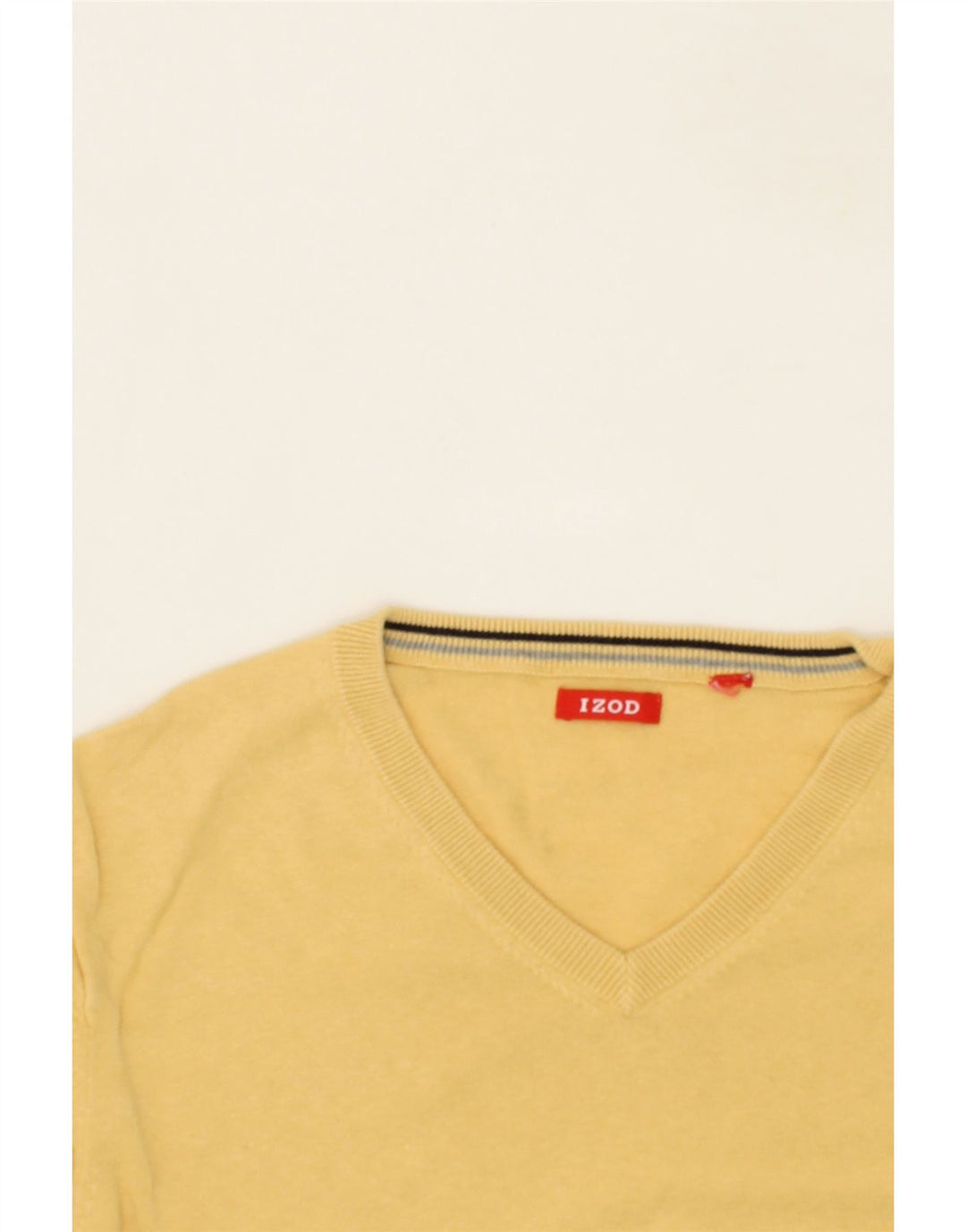 IZOD Mens V-Neck Jumper Sweater Large Yellow Cotton Vintage Izod and Second-Hand Izod from Messina Hembry 