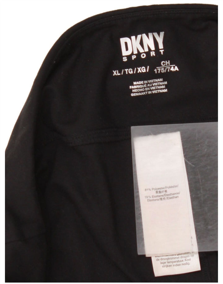 DKNY Kvinders Grafiske Capri Leggings UK 18 XL Sort Polyester