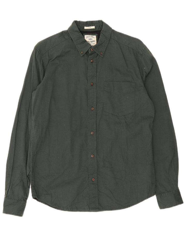 Wrangler Dame Slim Shirt UK 14 Medium Green Bomuld