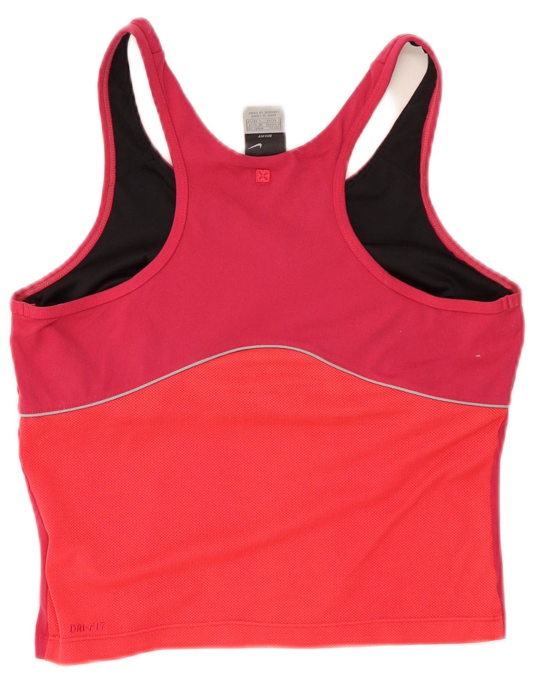 NIKE Dame Dri Fit Crop Vest Top UK 16/18 XL Pink Colourblock