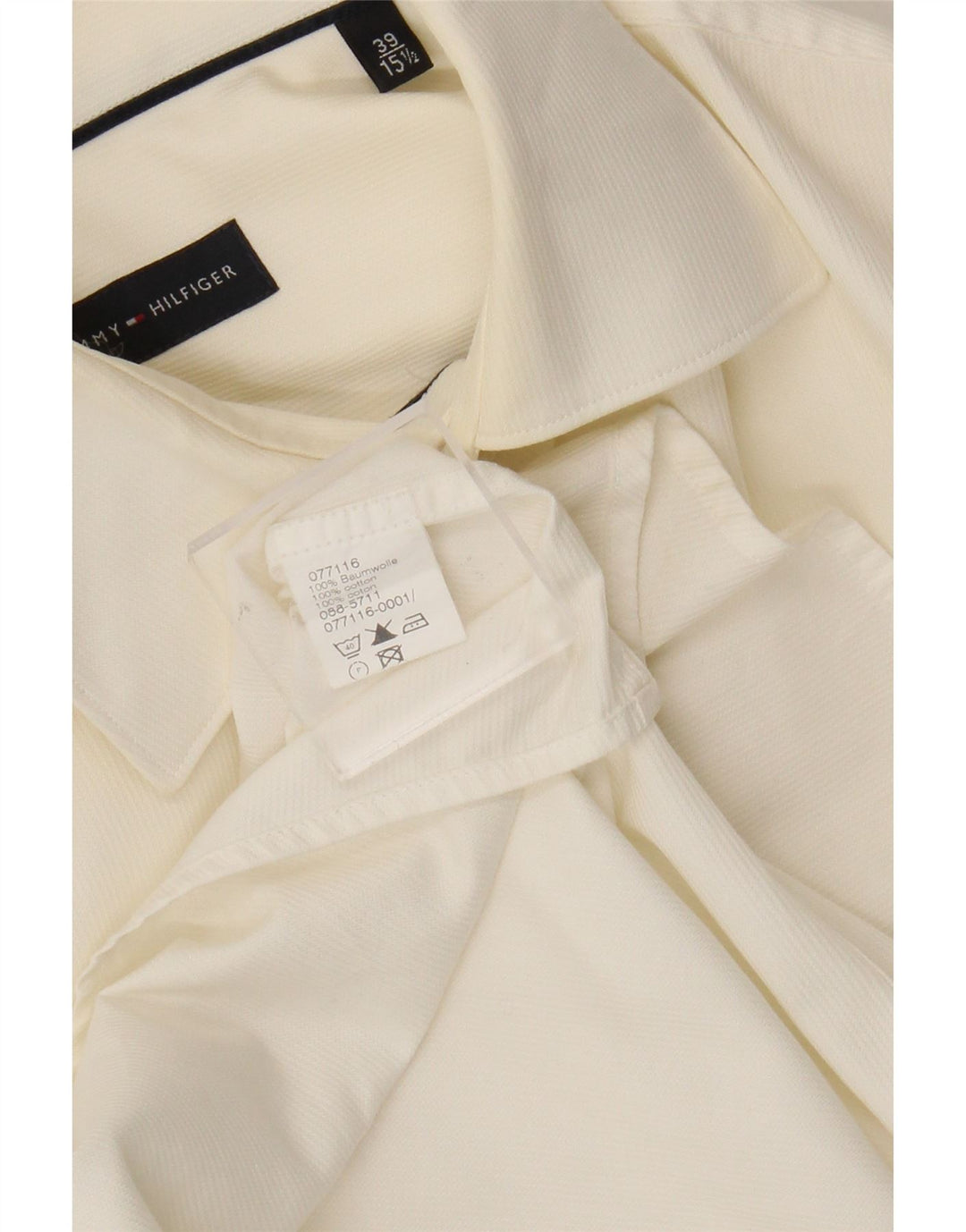 Tommy Hilfiger Herreskjorte str. 39 15 1/2 Medium Off White Bomuld
