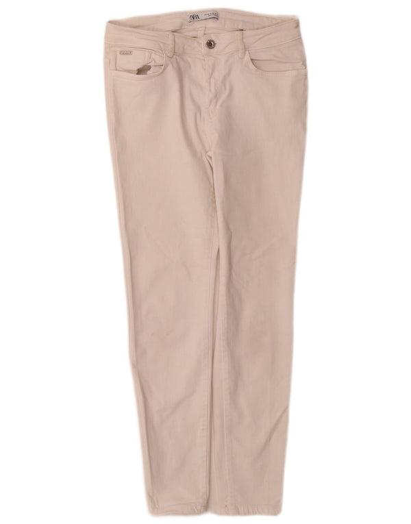 Zara Dame Slim Jeans EU 40 Medium W30 L28 Hvid Bomuld