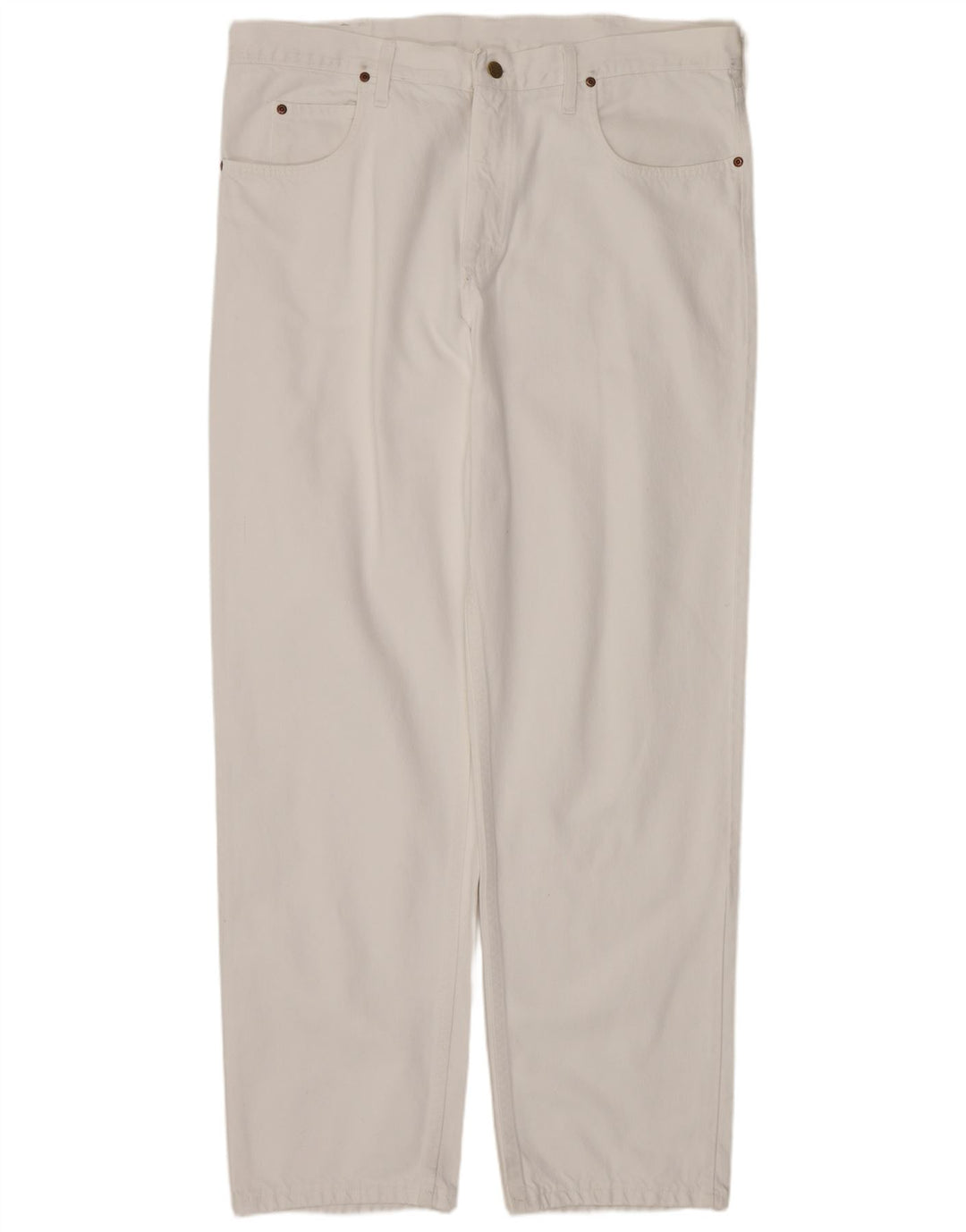 LEE Herre Kansas Straight Jeans W40 L34 Hvid Bomuld