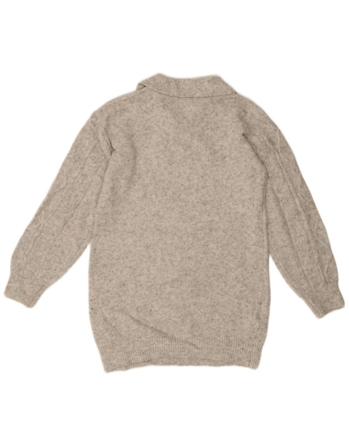 Marks & Spencer Herre Polo Neck Jumper Sweater Small Grå Flecked Acryl