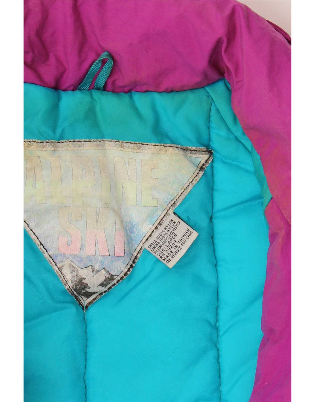 Vintage Skijakke til mænd UK 40 Stor flerfarvet Colourblock Nylon