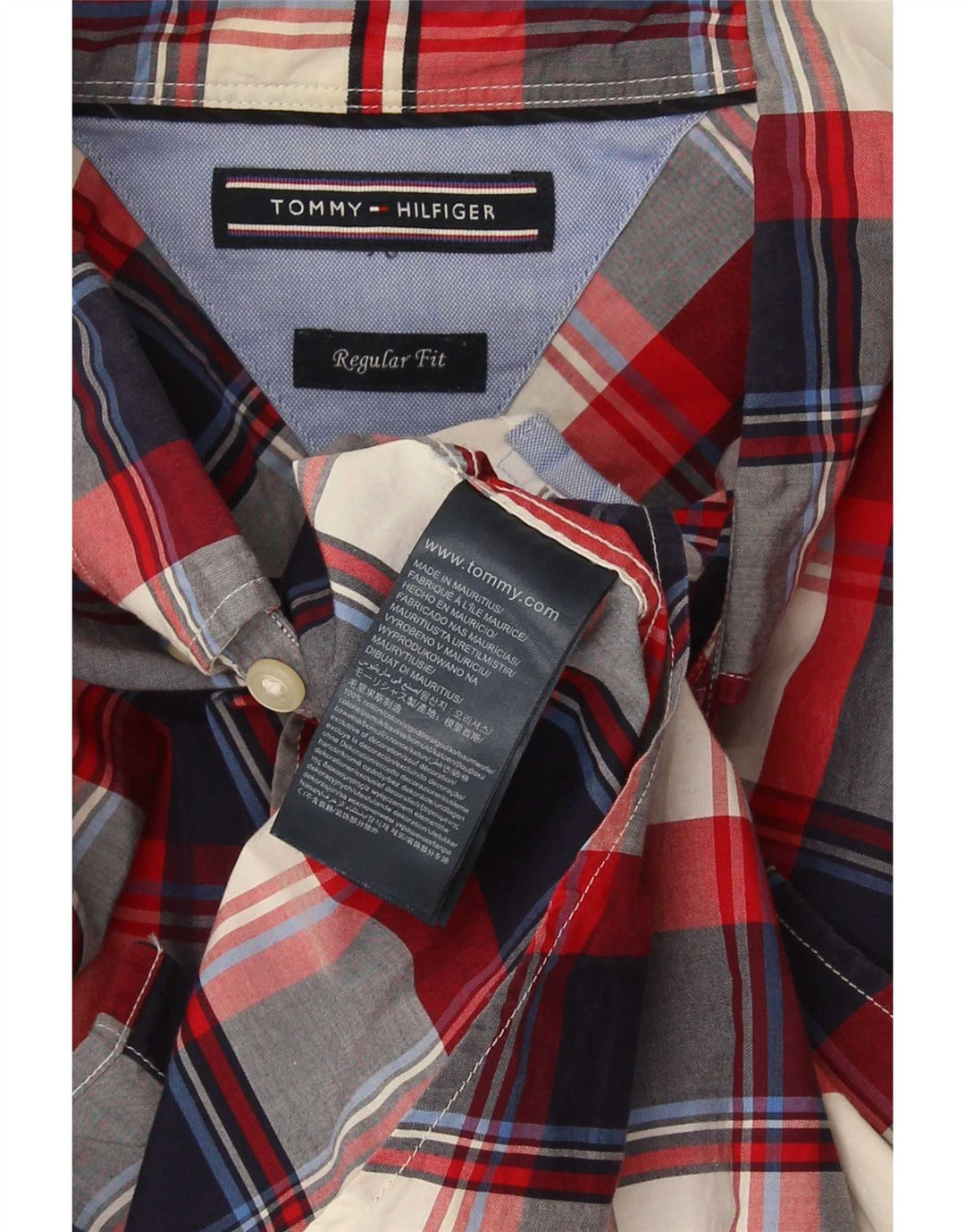 Tommy Hilfiger Herre Regular Fit skjorte Medium Flerfarvet Plaid Bomuld