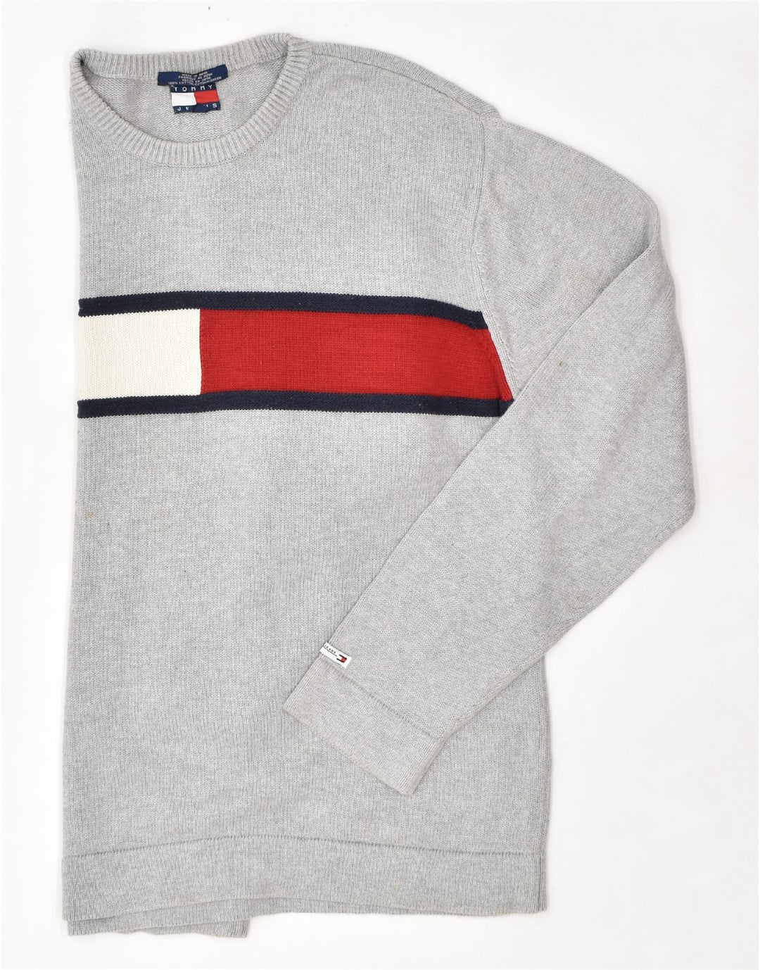 TOMMY HILFIGER Grafisk sweatshirt til mænd, stor grå bomuld