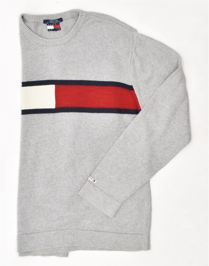 TOMMY HILFIGER Grafisk sweatshirt til mænd, stor grå bomuld