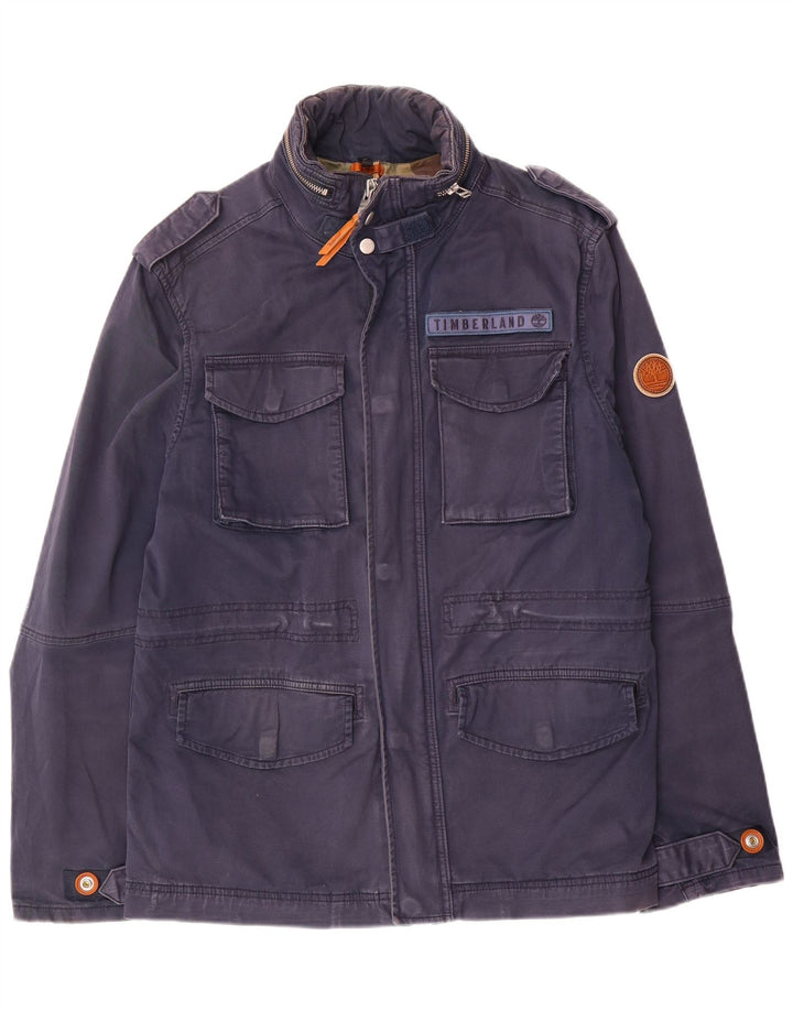 Timberland Herre Military Jacket UK 38 Medium Navy Blue Bomuld