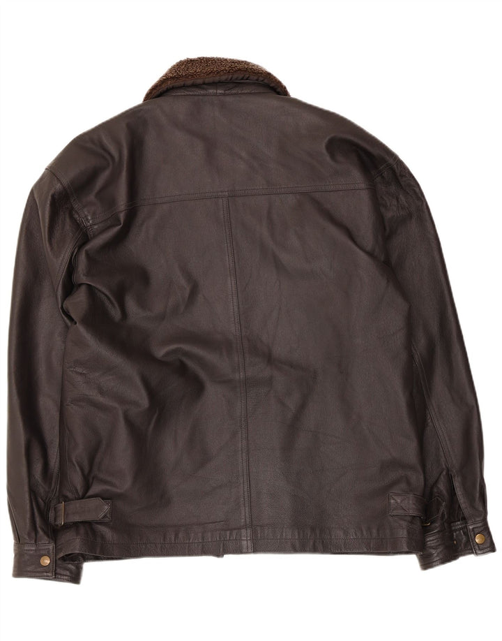 Union River Herre Læderjakke UK 38/40 Medium Brun