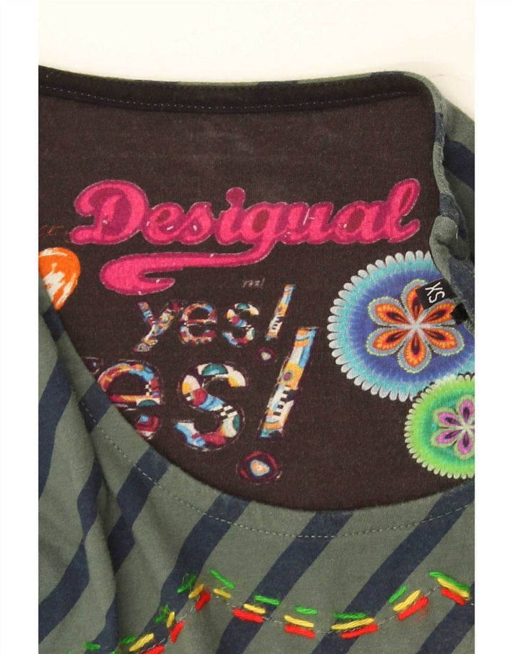 Desigual Dame Langærmet Tunika Top UK 6 XS Flerfarvet Patchwork