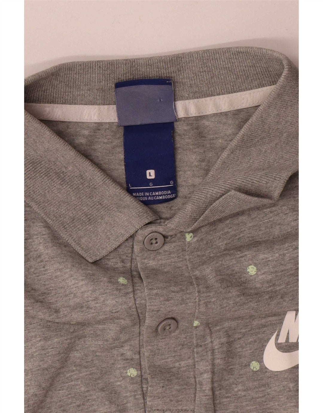 Nike Polo Shirt til mænd, stor grå polka Dot bomuld