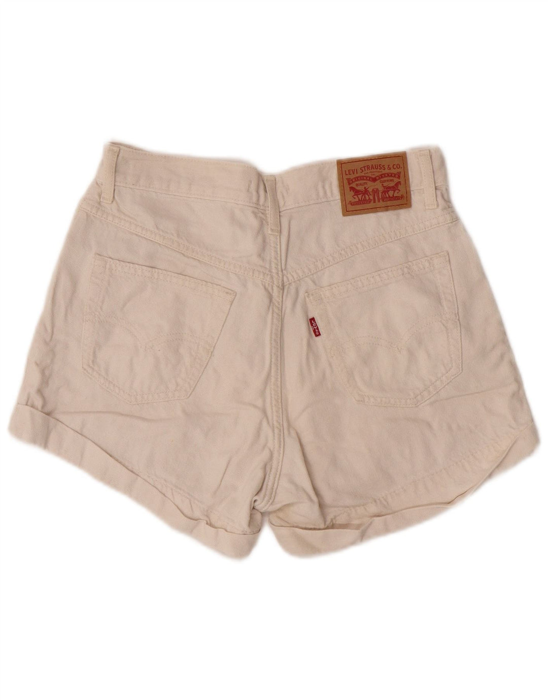 Levi's Dame Mom Højtaljede denimshorts W27 Small Off White Classic