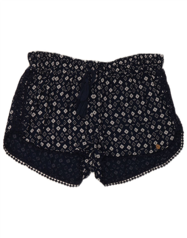 Superdry Hot Pants til kvinder store W32 marineblå geometrisk viskose