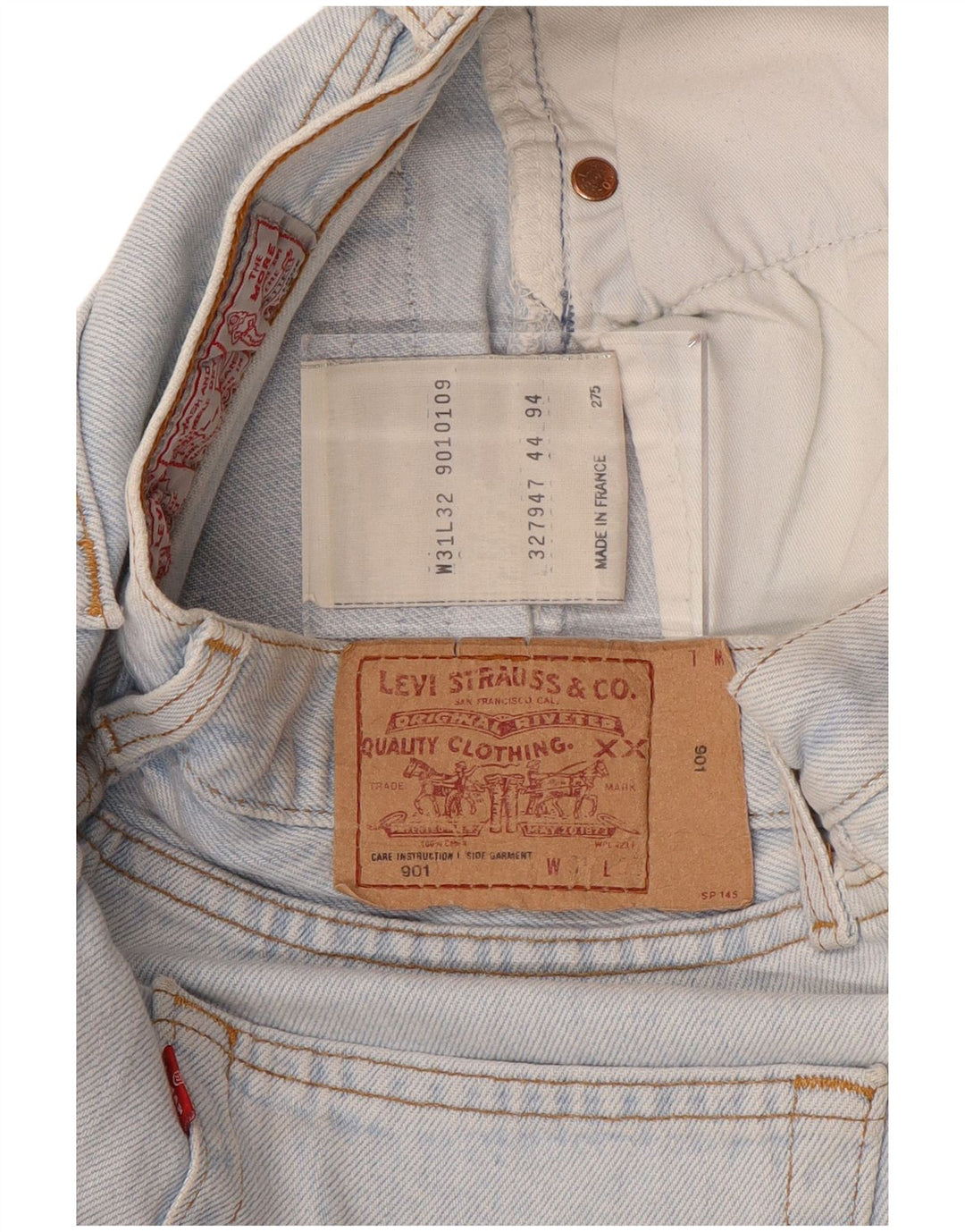 Levi's Herre 901 tilspidsede jeans W31 L32 blå bomuld
