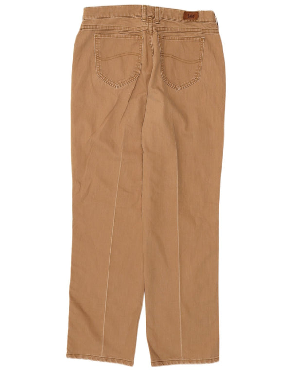 LEE Dame Relaxed Fit Straight Jeans US 10 Large W30 L31 Beige Bomuld