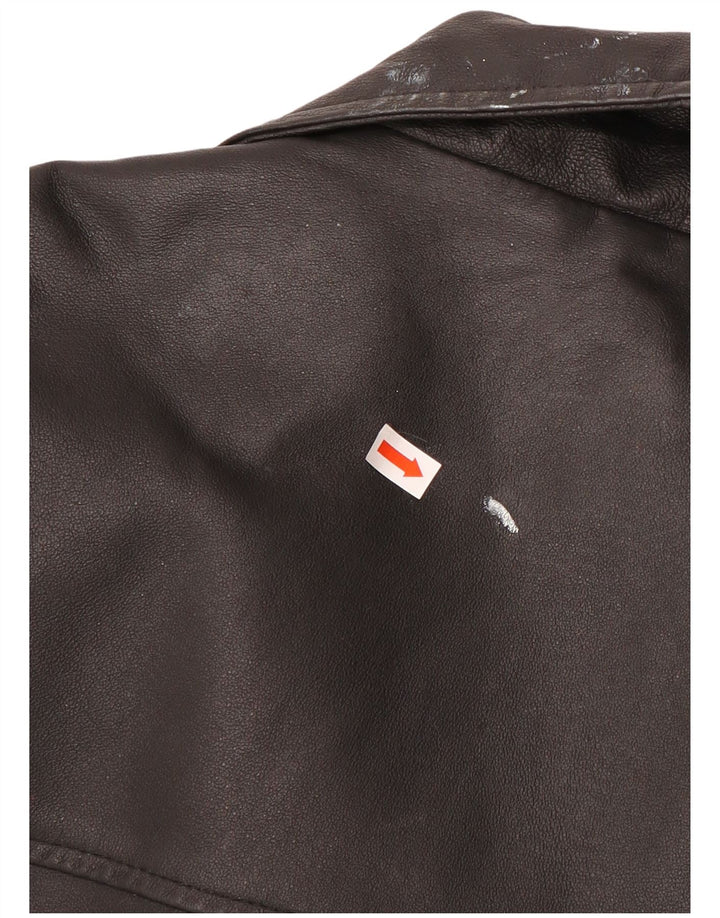Angelo Litrico Herre Læderjakke UK 42 XL Sort Læder