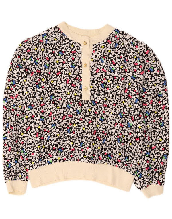 Vintage Dame Langærmet Bluse Top UK 18 XL Multicolored Floral