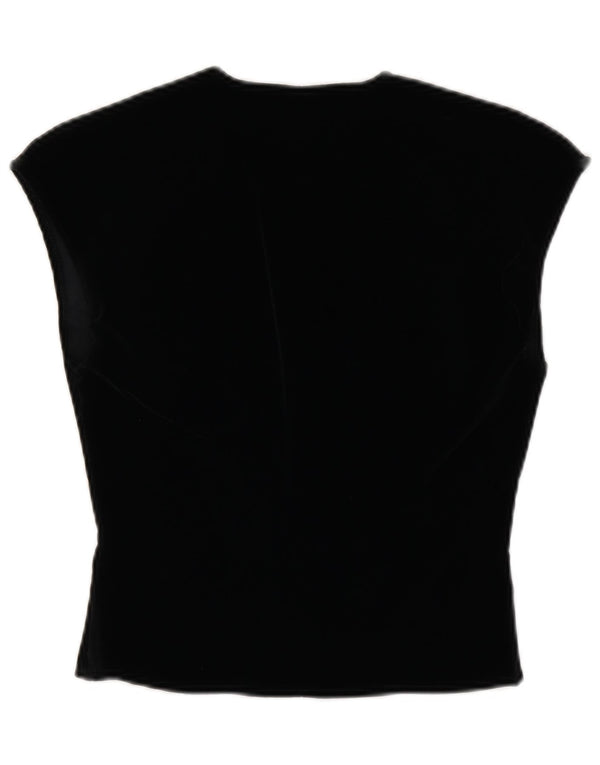 Vintage Dame Vest Bluse Top IT 44 Medium Sort