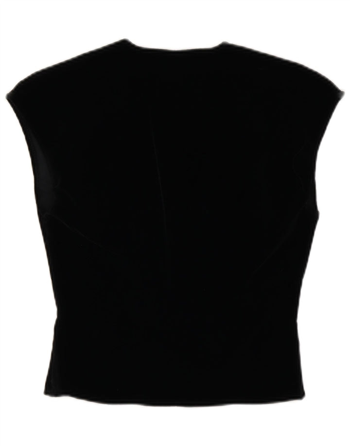 Vintage Dame Vest Bluse Top IT 44 Medium Sort