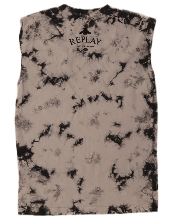 Replay Herre Tie Dye Regular Fit Vest Top XS Grå Tie Dye Bomuld