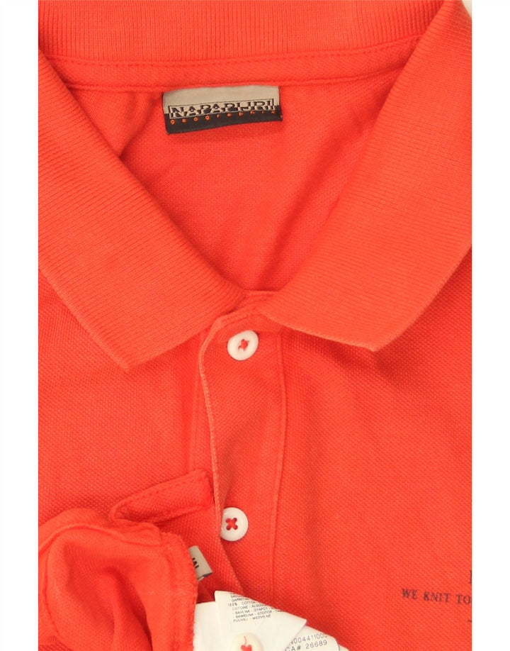 NAPAPIJRI Mens Polo Shirt Medium Orange Cotton Vintage Napapijri and Second-Hand Napapijri from Messina Hembry 