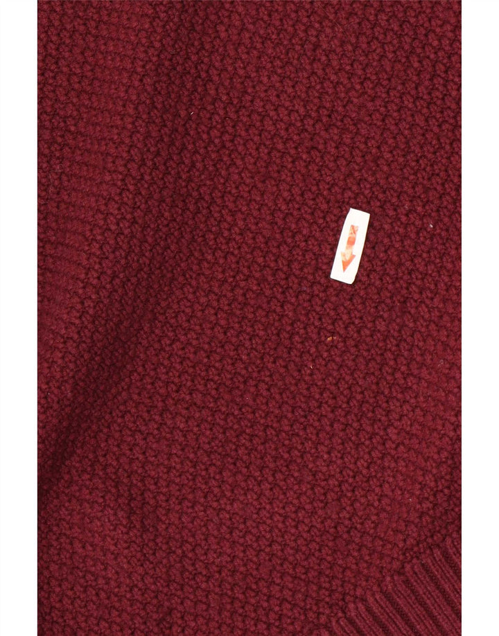Marks & Spencer Dame Crop Crew Neck Jumper Sweater UK 12 Medium Burgundy