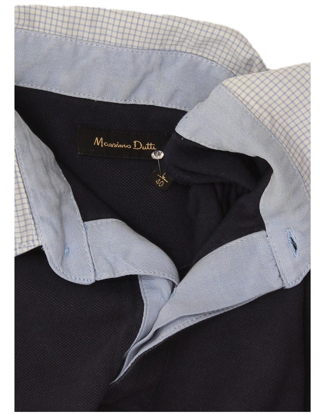 Massimo Dutti Herre Polo Shirt Large Navy Blue