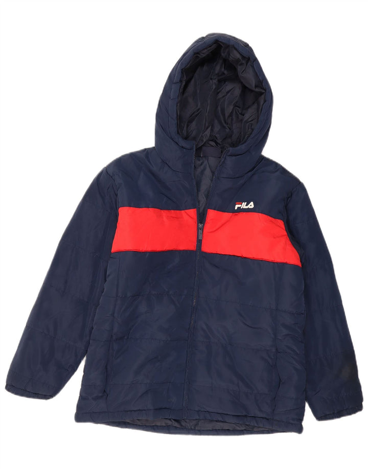 FILA hættejakke til drenge 15-16 år marineblå farveblok polyester