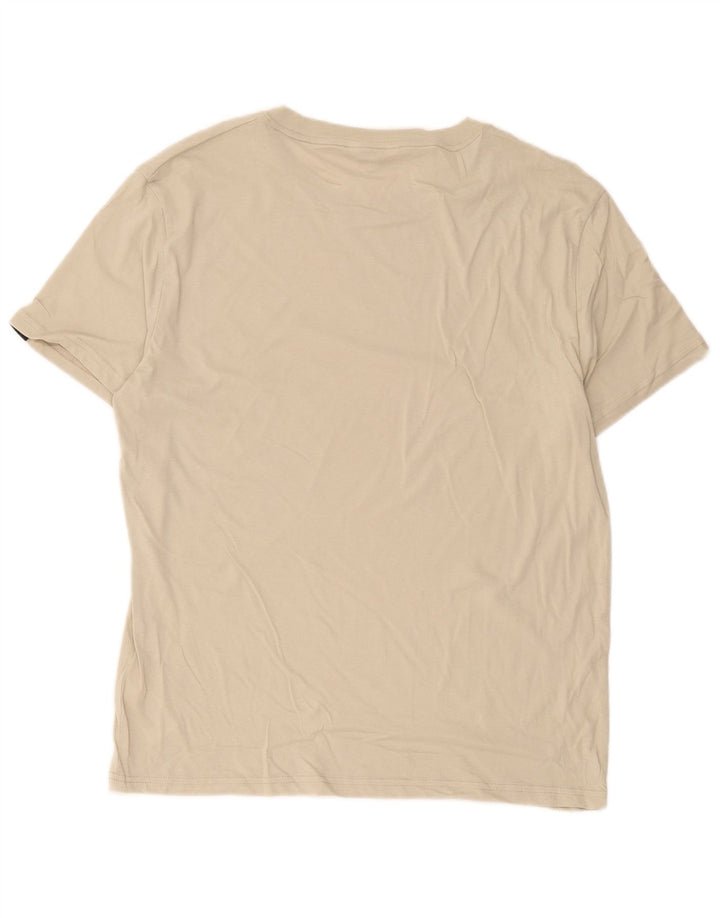 Calvin Klein Herre grafisk T-shirt Top Medium Beige Bomuld