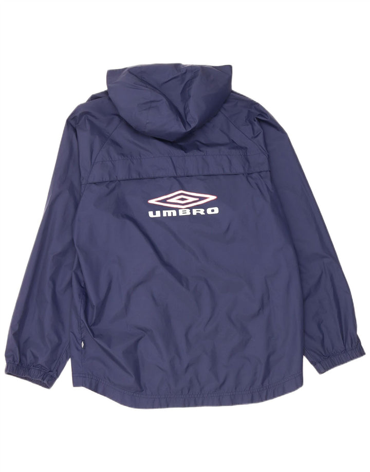 UMBRO Grafisk regnjakke med hætte til mænd UK 36 Lille marineblå nylon