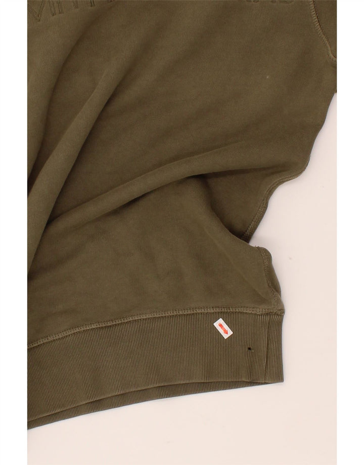 CALVIN KLEIN JEANS Mens Graphic Sweatshirt Jumper Small Khaki Cotton Vintage Calvin Klein Jeans and Second-Hand Calvin Klein Jeans from Messina Hembry 