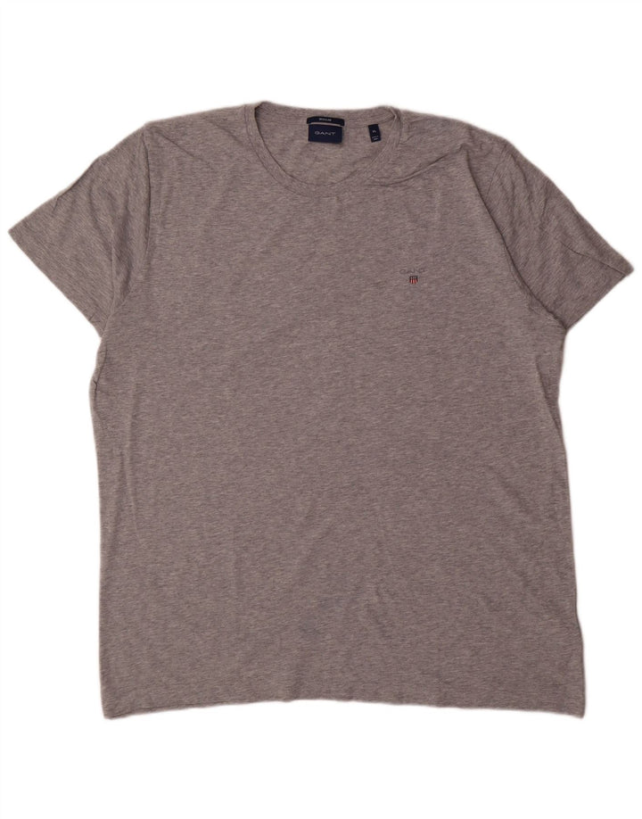 GANT Herre Regular Fit T-Shirt Top XL Grå Bomuld