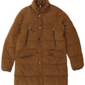 Zara Herre Polstret Frakke UK 38 Medium Khaki Nylon Biker