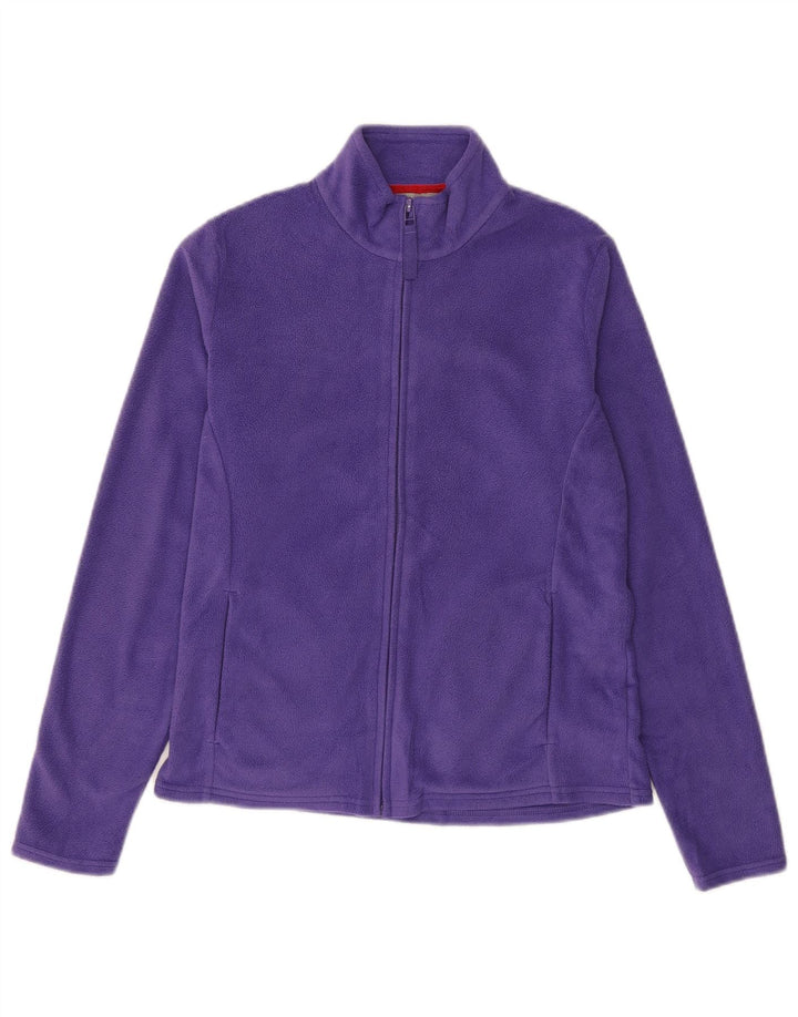 MARKS & SPENCER Womens Fleece Jacket UK 12 Medium Purple Polyester