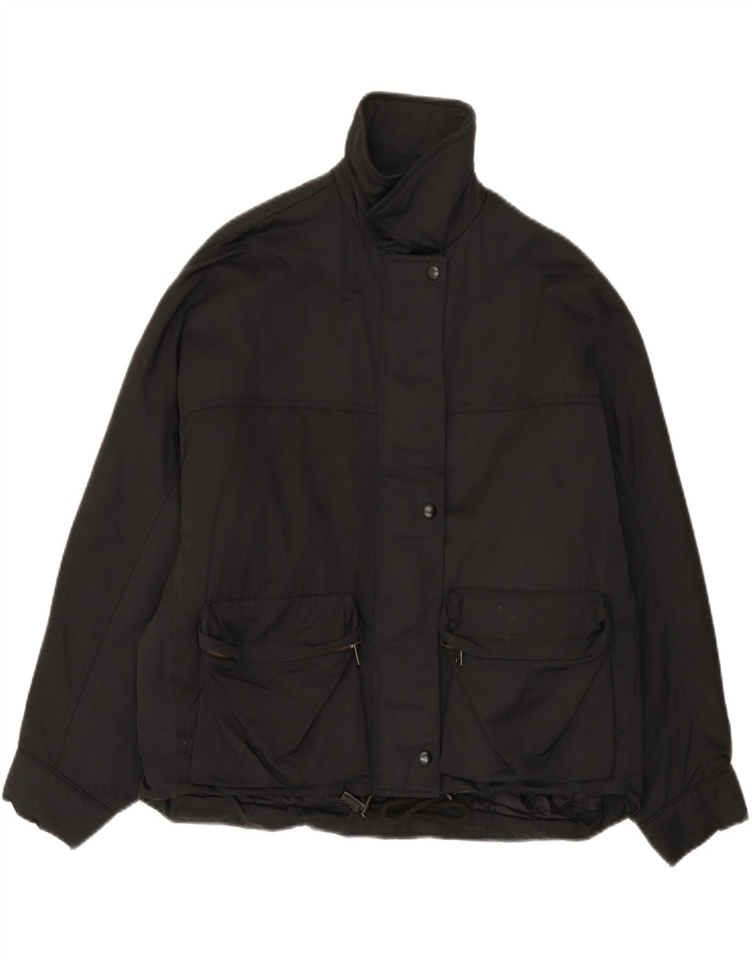 Zara Dame Oversized Polstret Jakke UK 6 XS Sort Nylon