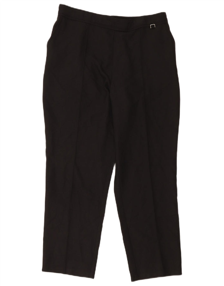 Marks & Spencer Dame Cropped Trousers UK 14 Large W34 L24 Black Polyester