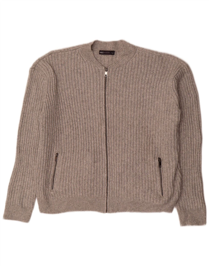 Marks & Spencer Dame Oversized Crop Cardigan Sweater UK 16 Large Grey
