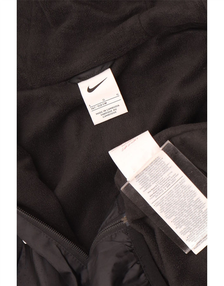 Nike drenge hættejakke vindjakke 12-13 år medium sort polyester