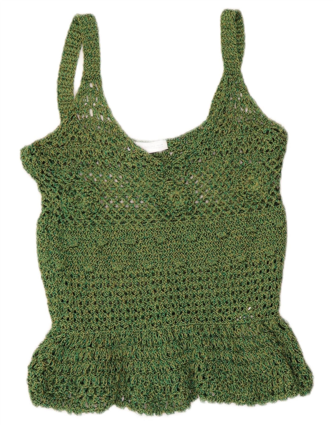 Zara Hæklet Cami Top UK 8 Lille grøn polyester