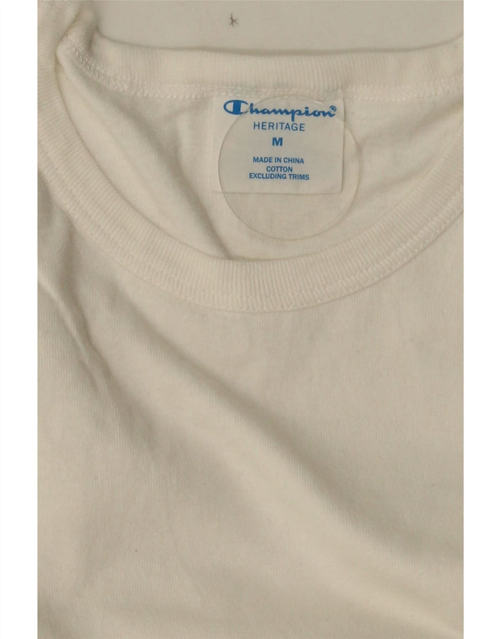 CHAMPION Heritage T-Shirt Top Medium Hvid Bomuld