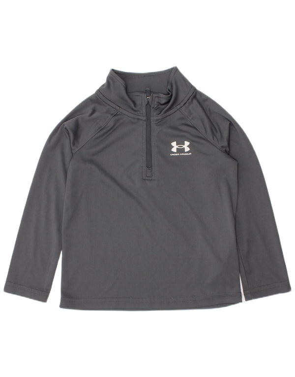 Under Armour Boys Zip Neck Pullover Træningsdragt Top 2-3 år Grå Polyester