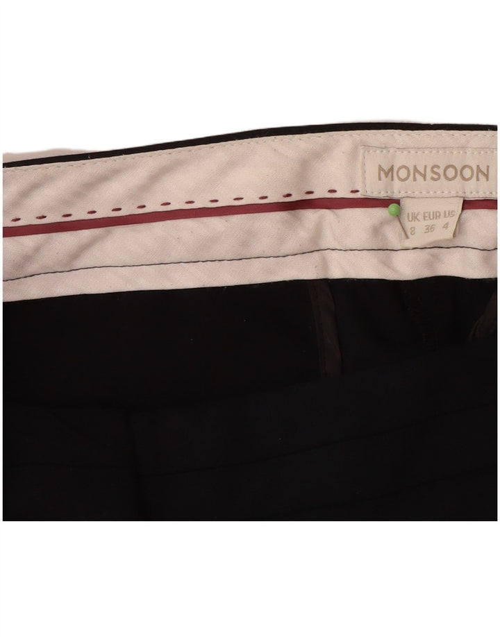 MONSOON Womens Slim Suit Trousers UK 8 Small W28 L25 Black Polyester