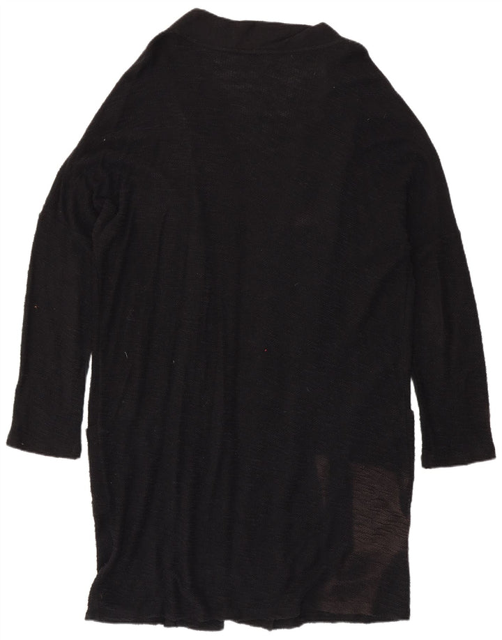 Zara Herre Longline Cardigan Sweater XL Sort Bomuld